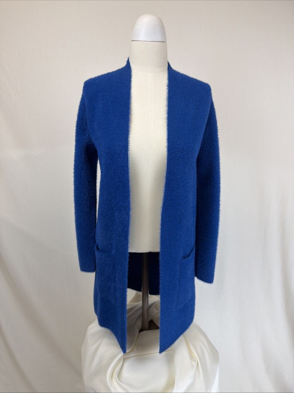 NWT Love Token Blue Ultra Soft Long Open Cardigan Sweater SMALL #0688
